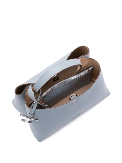 Tod's 't'-charm Leather Tote Bag In Blue