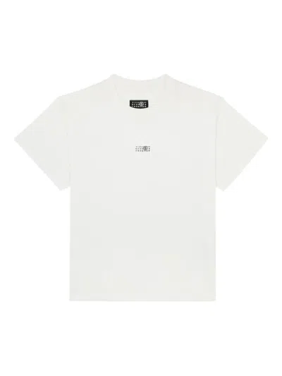 Mm6 Maison Margiela Mm6 By Maison Margiela Minimalist Logo Short Sleeve T-shirt In White