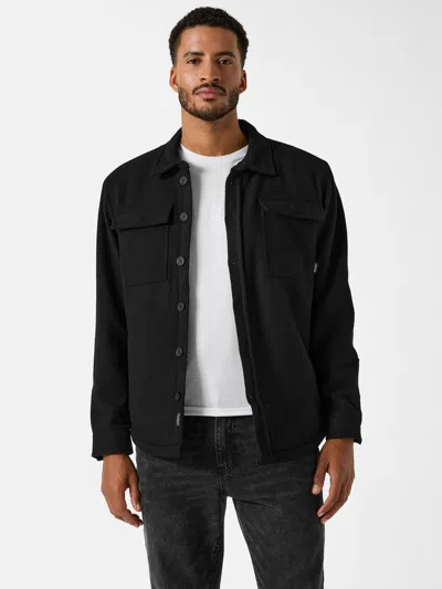 Guess Factory Dexi Wool-blend Flannel Shirt In Black