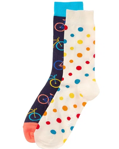 Happy Socks 2-pack Bike Sock In Multi