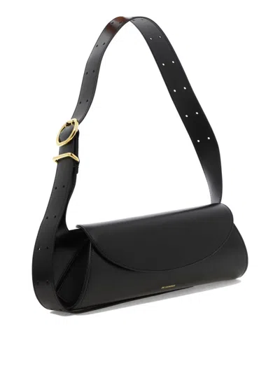 Jil Sander Cannolo Shoulder Bag In Black