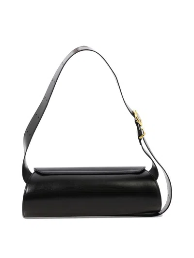 Jil Sander Cannolo Shoulder Bag In Black