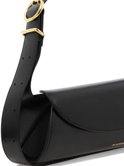 Jil Sander Cannolo Shoulder Bag In Black