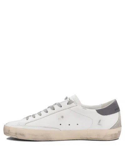 Golden Goose Men Super Star Leather Upper And Heel Suede Star And Spur In White