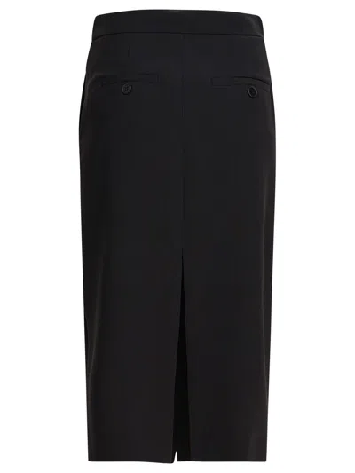 Semper Midi Skirt With Double Slit In Black