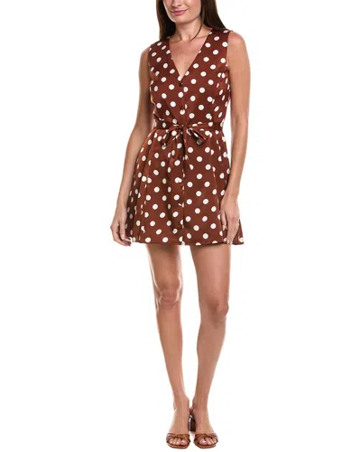 Wayf Button-up Mini Dress In Brown