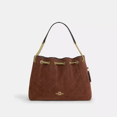Coach Outlet Evelyn Large Shoulder Bag With Quilting In Gold