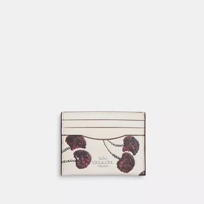 Coach Outlet Slim Id Card Case With Cherry Print In Neutral