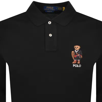 Ralph Lauren Classic Fit Polo Bear Mesh Polo Shirt In Black