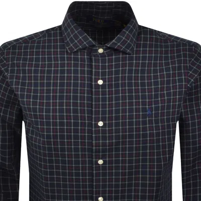 Ralph Lauren Check Long Sleeve Shirt Navy In Blue
