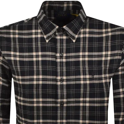 Ralph Lauren Check Long Sleeve Shirt Black In Black