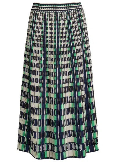 Simkhai Drue Openwork Midi Skirt In Blue