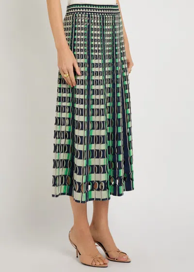 Simkhai Drue Openwork Midi Skirt In Blue