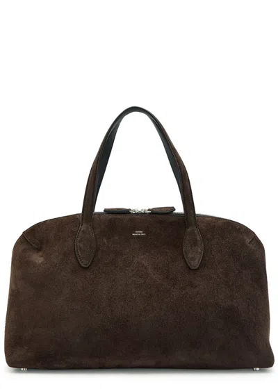 Totême Toteme Day Medium Suede Tote In Brown