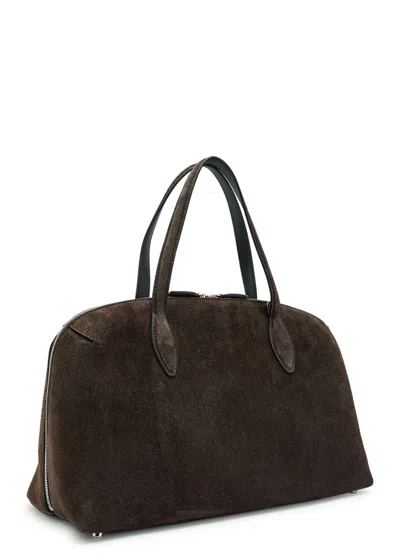 Totême Toteme Day Medium Suede Tote In Brown