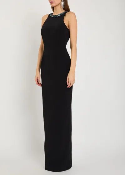 Balmain Crystal-embellished Crepe Gown In Multi