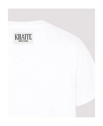 Khaite Womens White Mae Short-sleeves Cotton-jersey T-shirt In Gray