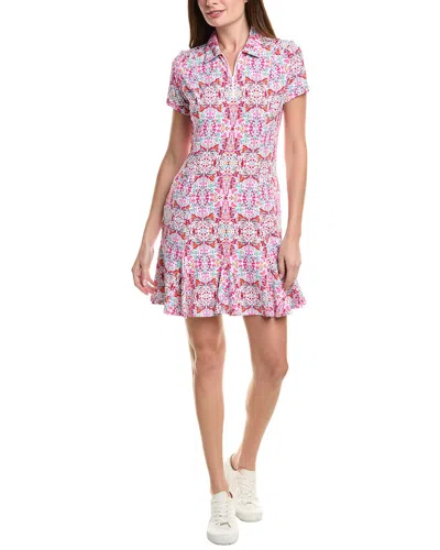 Ibkul Print Godet Dress In Pink