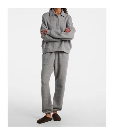 The Row Teo Cashmere And Cotton Sweatpants In Gray
