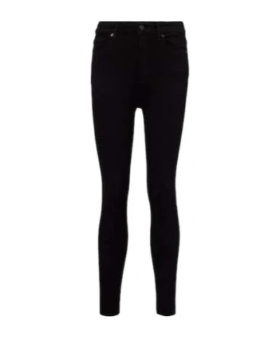 7 For All Mankind Aubrey High-rise Skinny Jeans In Black