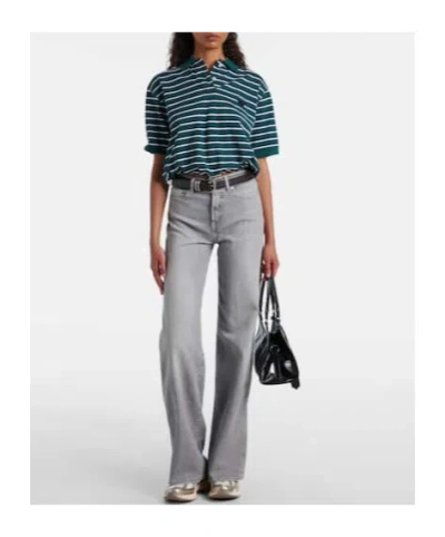 7 For All Mankind High-rise Wide-leg Jeans In Black