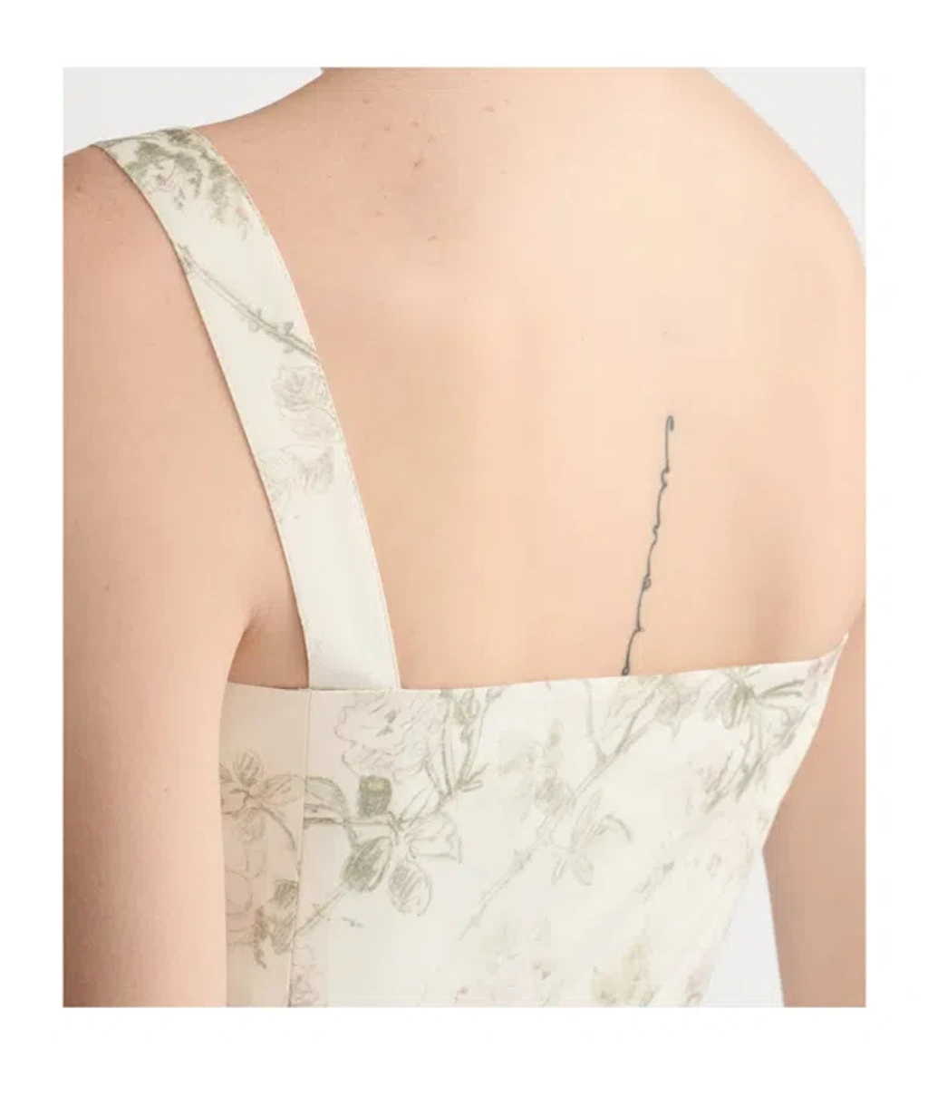 dior flared mid length dress Elegant Floral Maxi Dress with Spaghetti Straps and Fitted Bodice – Rolenna main image 0