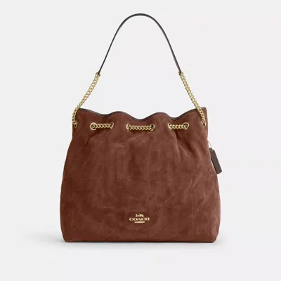 Coach Outlet Evelyn Large Shoulder Bag With Quilting In Gold