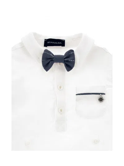 Monnalisa Cotton Linen Shirt And Trousers Set In Multi