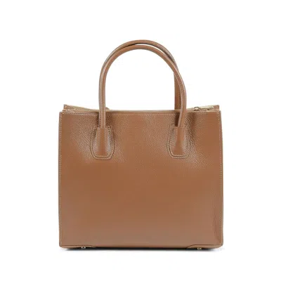 19v69 Italia Brown Leather Tote Bag In Brown