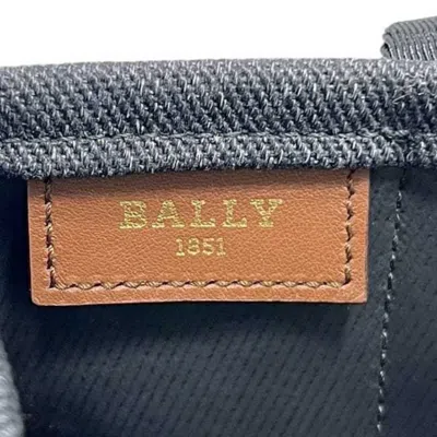 Pre-owned Bally Black Brown Denim Canvas Leather Tote Bag () In Multi