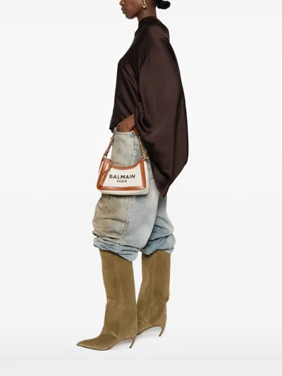 Balmain Women's B-army Canvas Shoulder Bag In Neutral