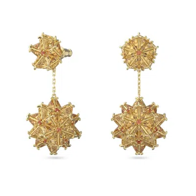 Swarovski Ladies Curiosa Geometric Drop Earrings In Gold