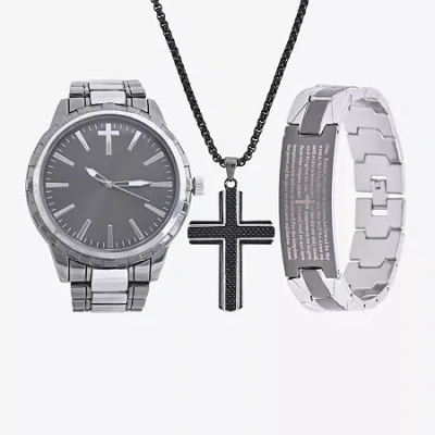 Fashion Watches Lord's Prayer Mens Two Tone 3-pc. Watch Boxed Set Mac7111jc In Multi