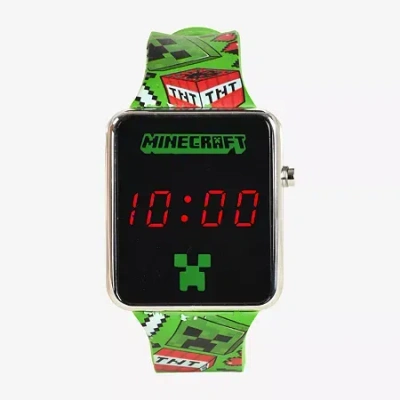 Licensed Properties Minecraft Boys Digital Multicolor Strap Watch Min4095jc In Multi