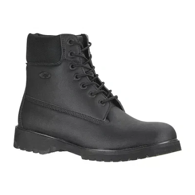 Lugz Mens Convoy Flat Heel Lace Up Boots In Black