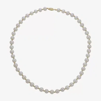 Fine Jewelry 7-7.5mm Cultured Freshwater Pearl Sterling Silver Necklace In Silver