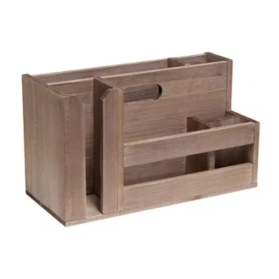 All The Rages Elegant Designs Wood Flatware Utensil Holder In Brown