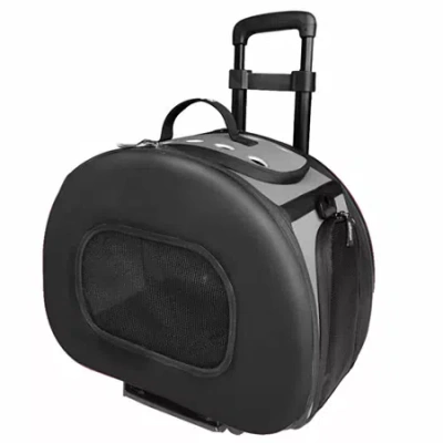 Pet Life The  Tough-shell Wheeled Collapsible Final Destination Pet Carrier In Black