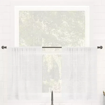 Clean Window Aya 2-pc. Rod Pocket Window Tier In White