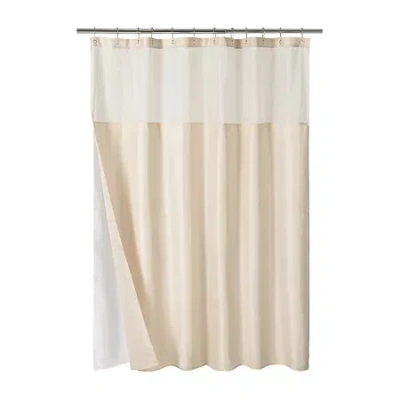 Awesome Home Waterproof Poly Snap In Liner Shower Curtain Set In Sand