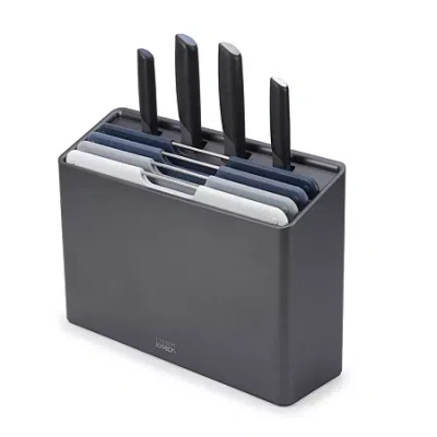 Joseph Joseph Folio Plus Colour Coded Knife & Chopping Board 8-pc. Set In Black