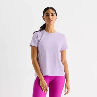 Xersion Womens Crew Neck Short Sleeve Active T-shirt In Animal Print