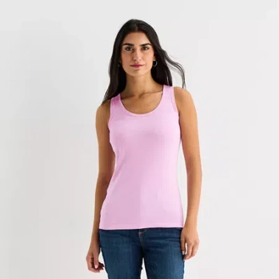 St. John's Bay Womens Scoop Neck Sleeveless Tank Top In Animal Print