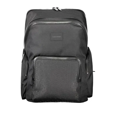 Calvin Klein Black Polyester Backpack In Gray