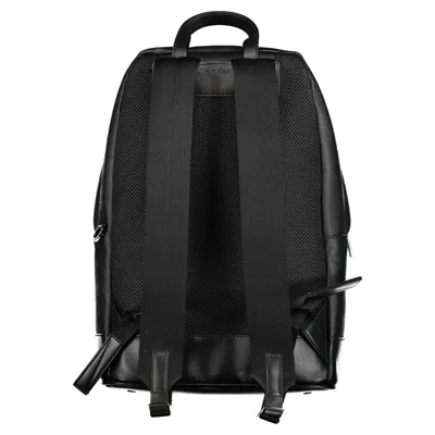 Calvin Klein Black Polyester Backpack In Red