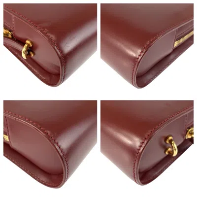 Pre-owned Cartier Bordeaux Leather Clutch Bag () In Burgundy