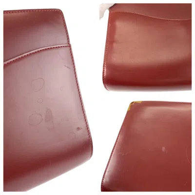Pre-owned Cartier Bordeaux Leather Clutch Bag () In Burgundy