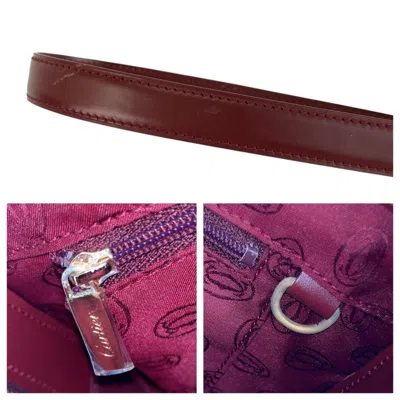 Pre-owned Cartier Bordeaux Leather Clutch Bag () In Burgundy
