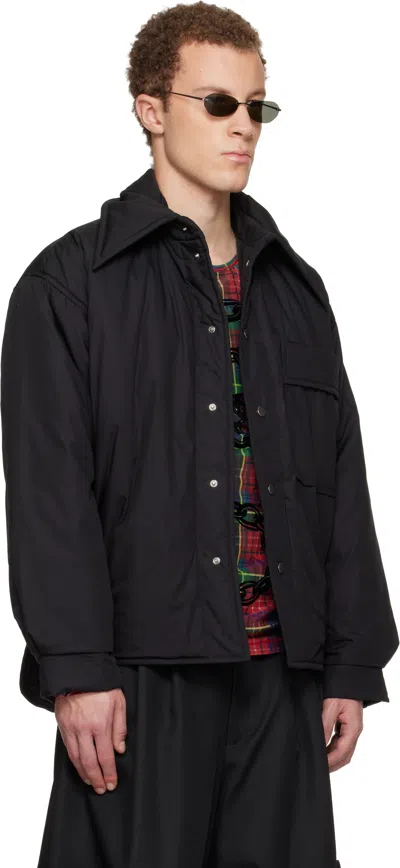 Charles Jeffrey Loverboy Black Puffer Overshirt In Black