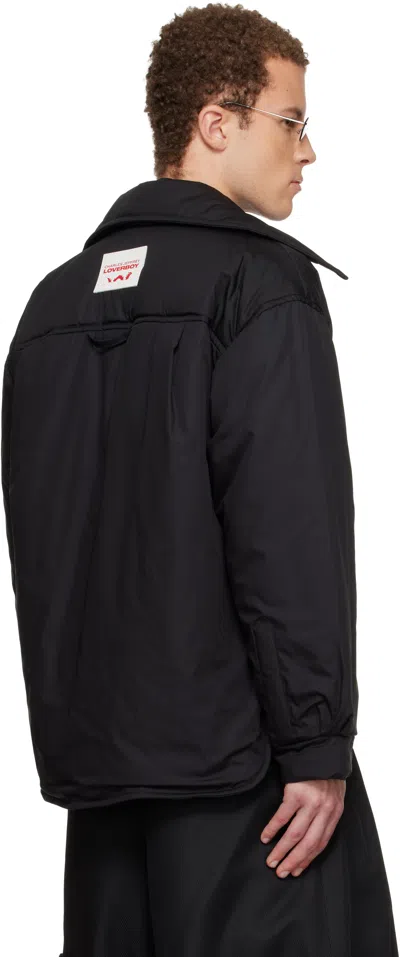 Charles Jeffrey Loverboy Black Puffer Overshirt In Black